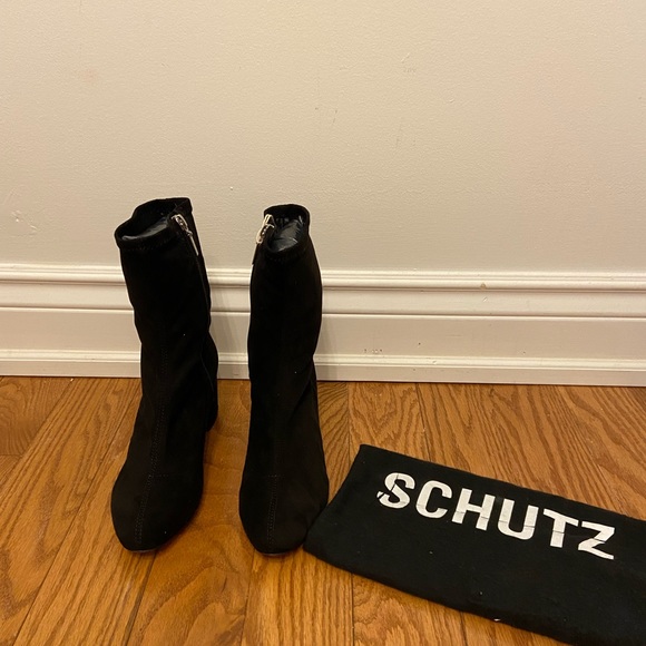 Schutz Black Stretch Lupe Ankle Booties - Picture 3 of 8